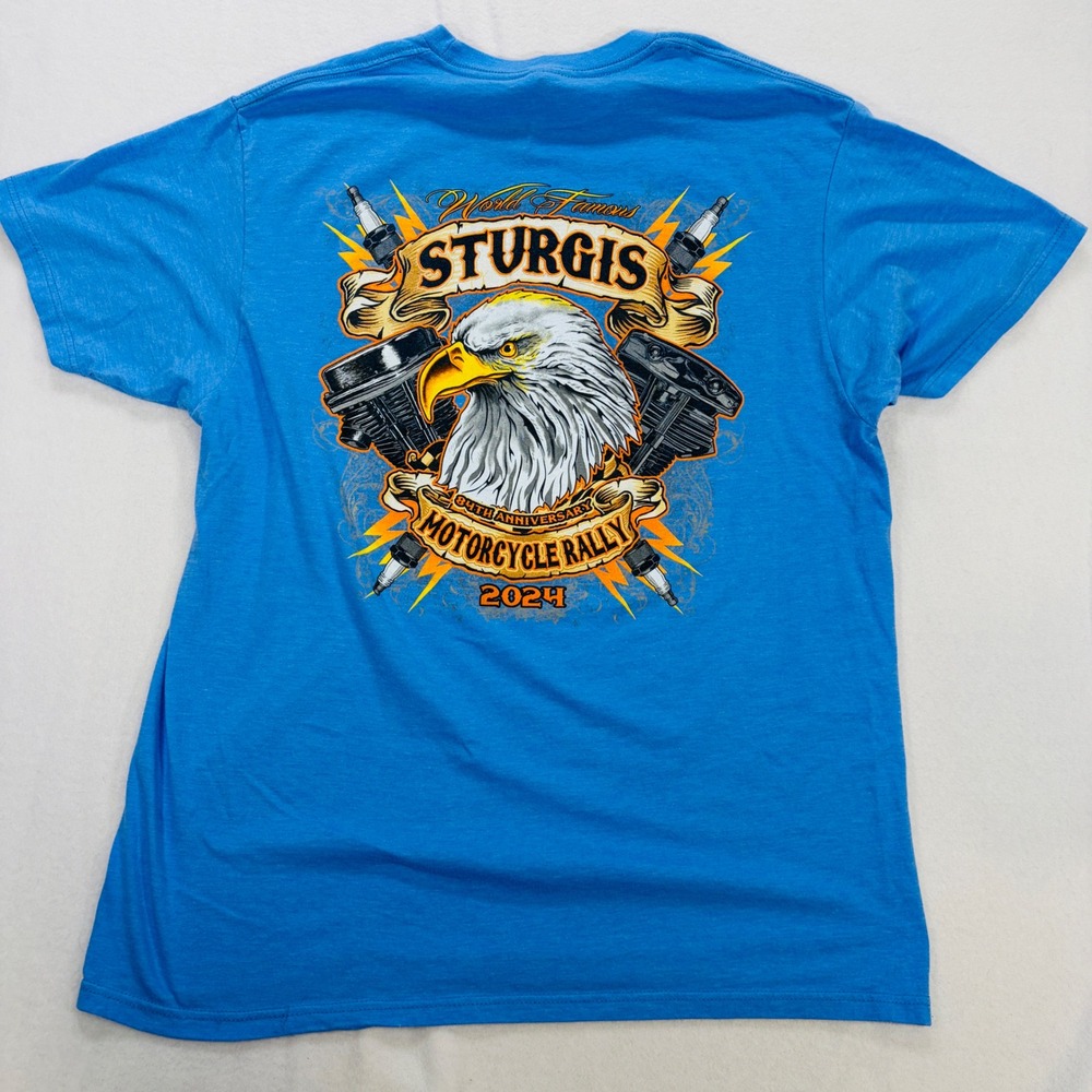 Optima Sturgis XL Motorcycle Rally 2024 84th Anniversary Eagle Graphic T-Shirt